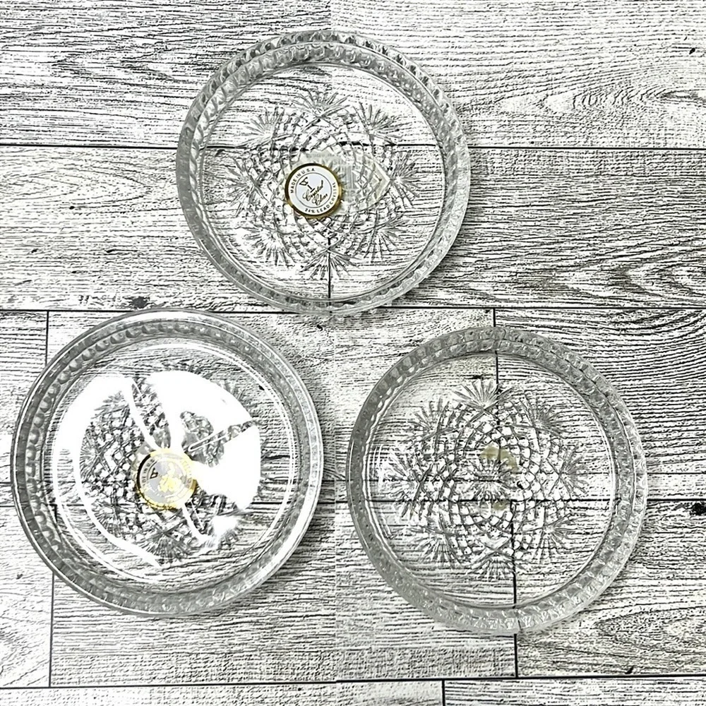 Vintage Essex Lead Crystal Coaster Set of 3